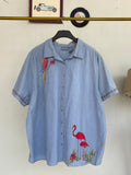 Exotic birds embroidered shirt