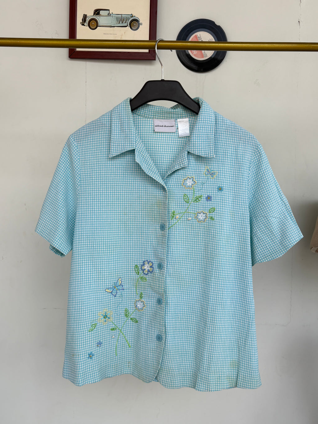 Embroidered mint shirt