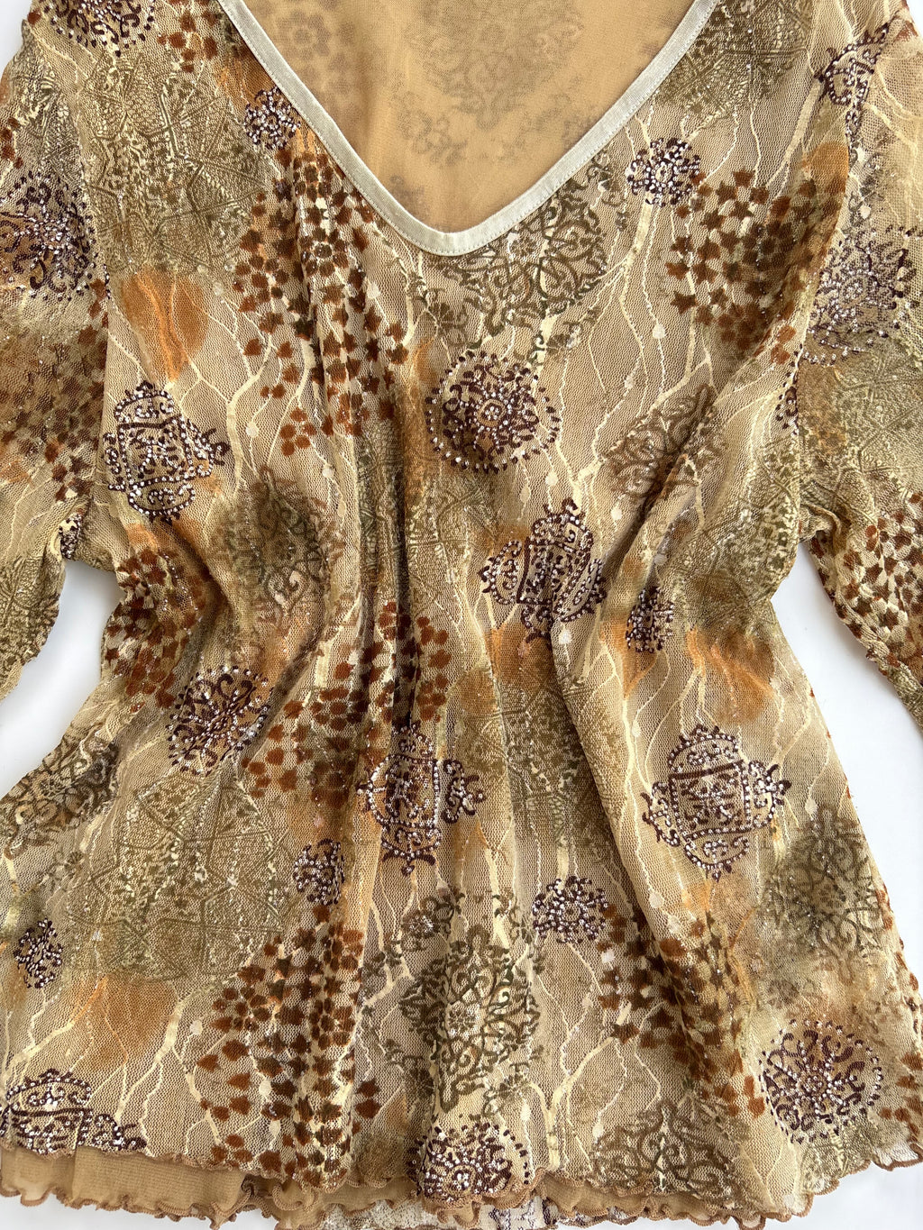 Brown animal print top