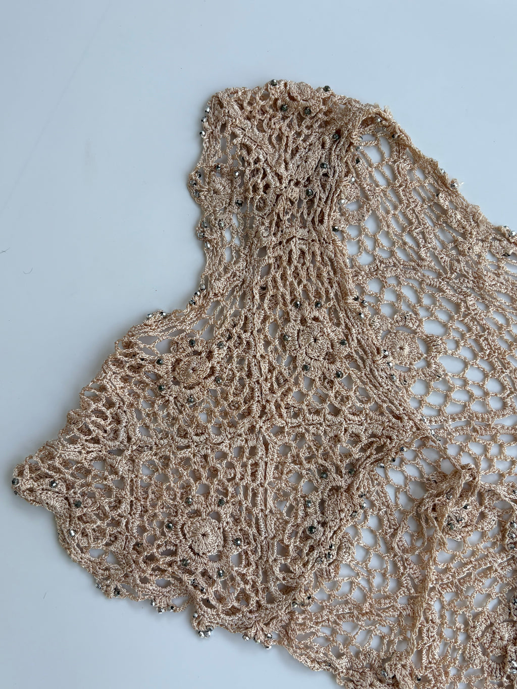 Cream thin knit top