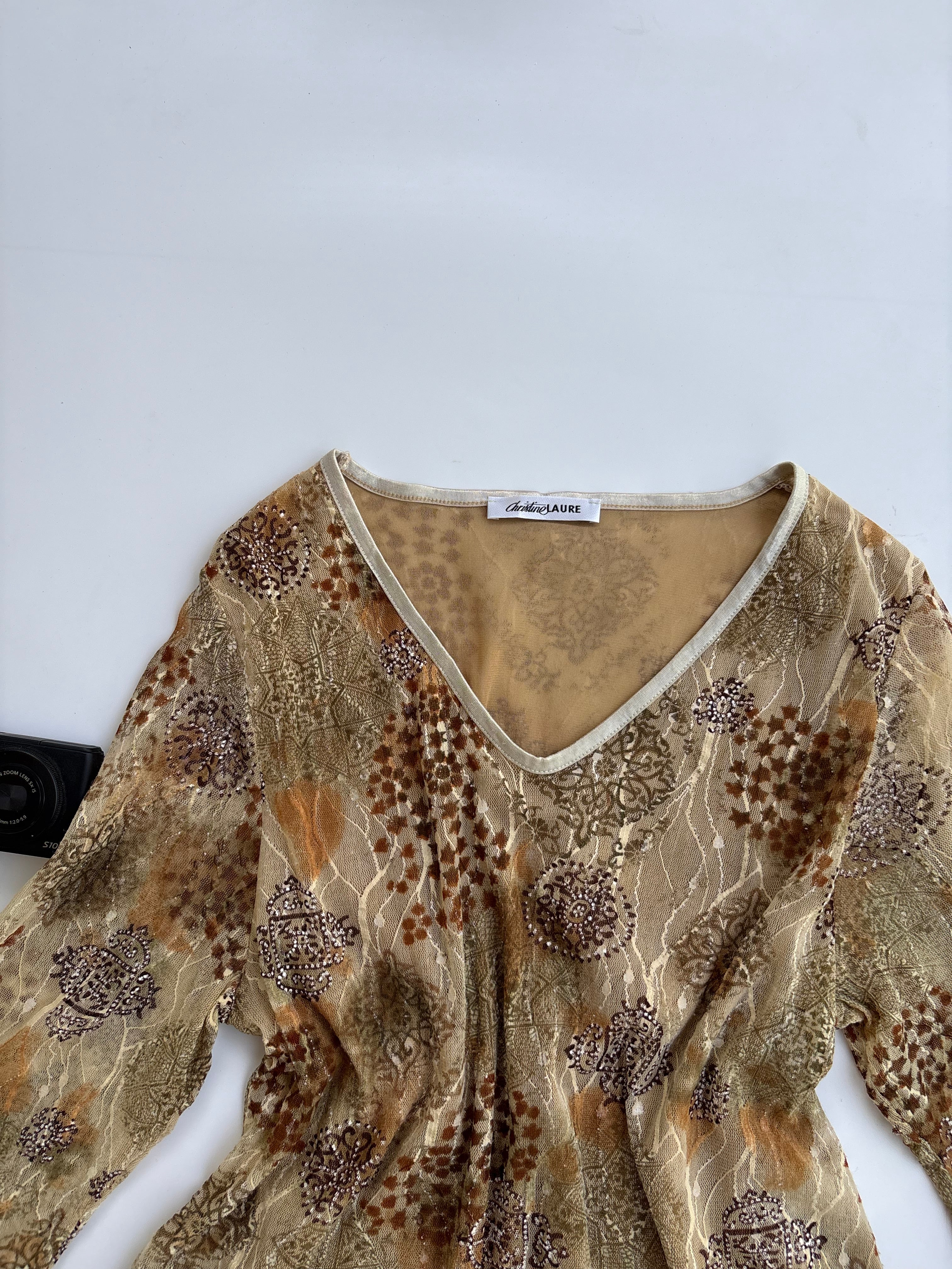 Brown animal print top