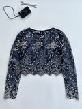 Semi transparent embroidered top