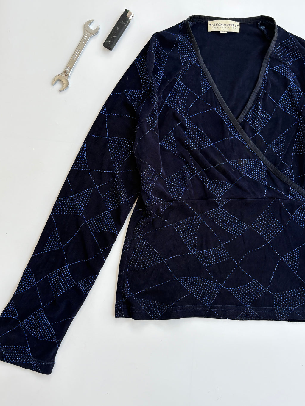Blue blingy top