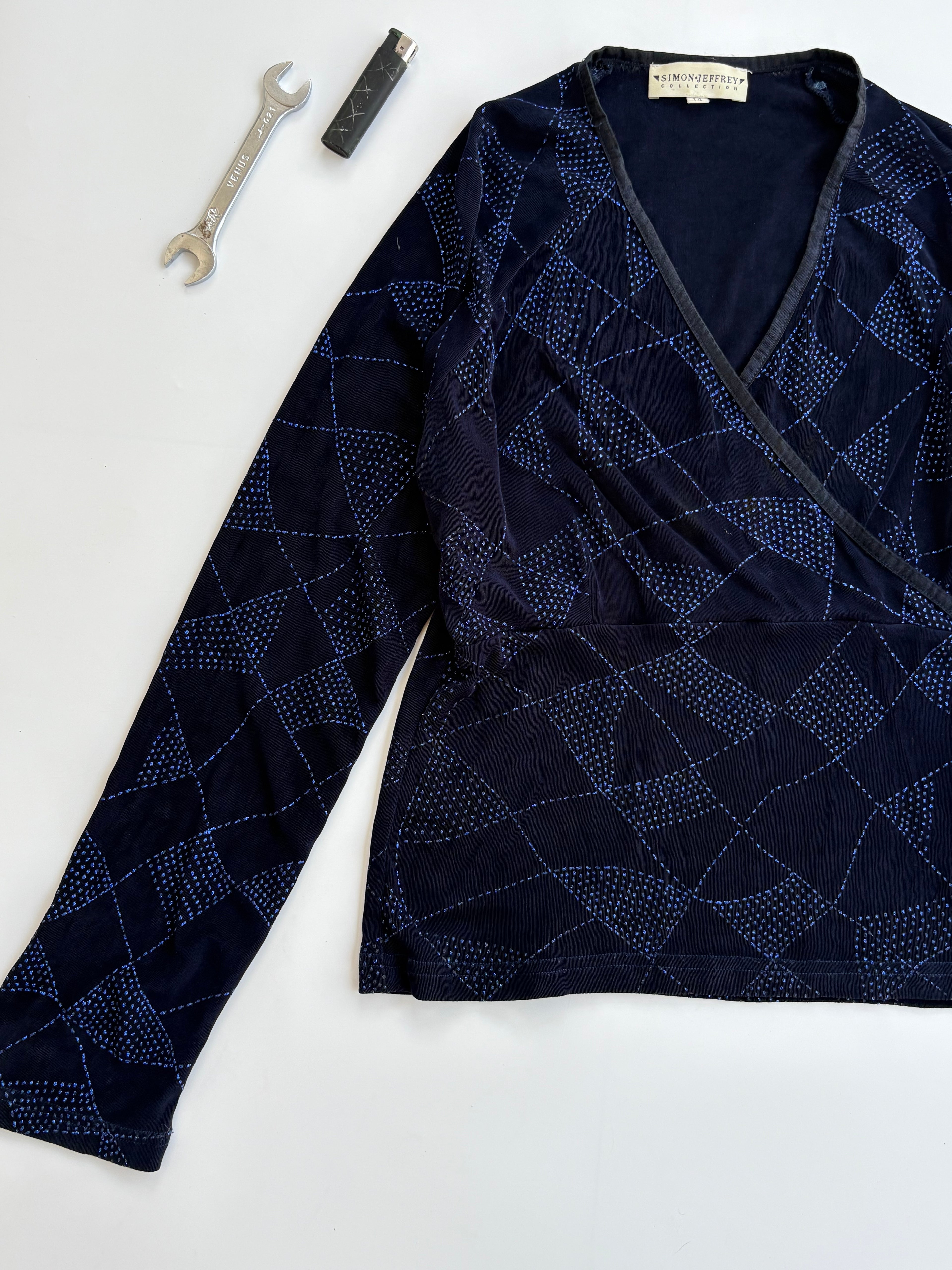 Blue blingy top