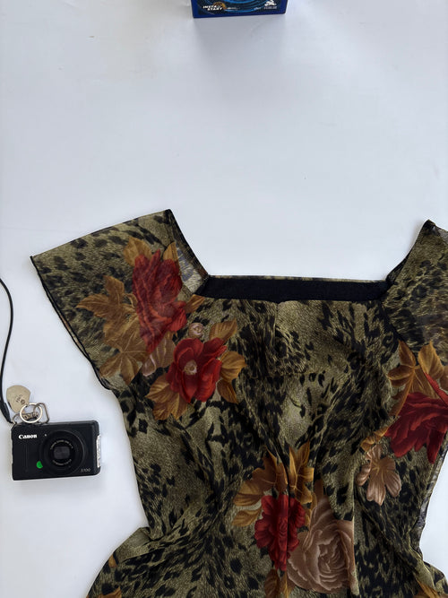 Animal print y2k top