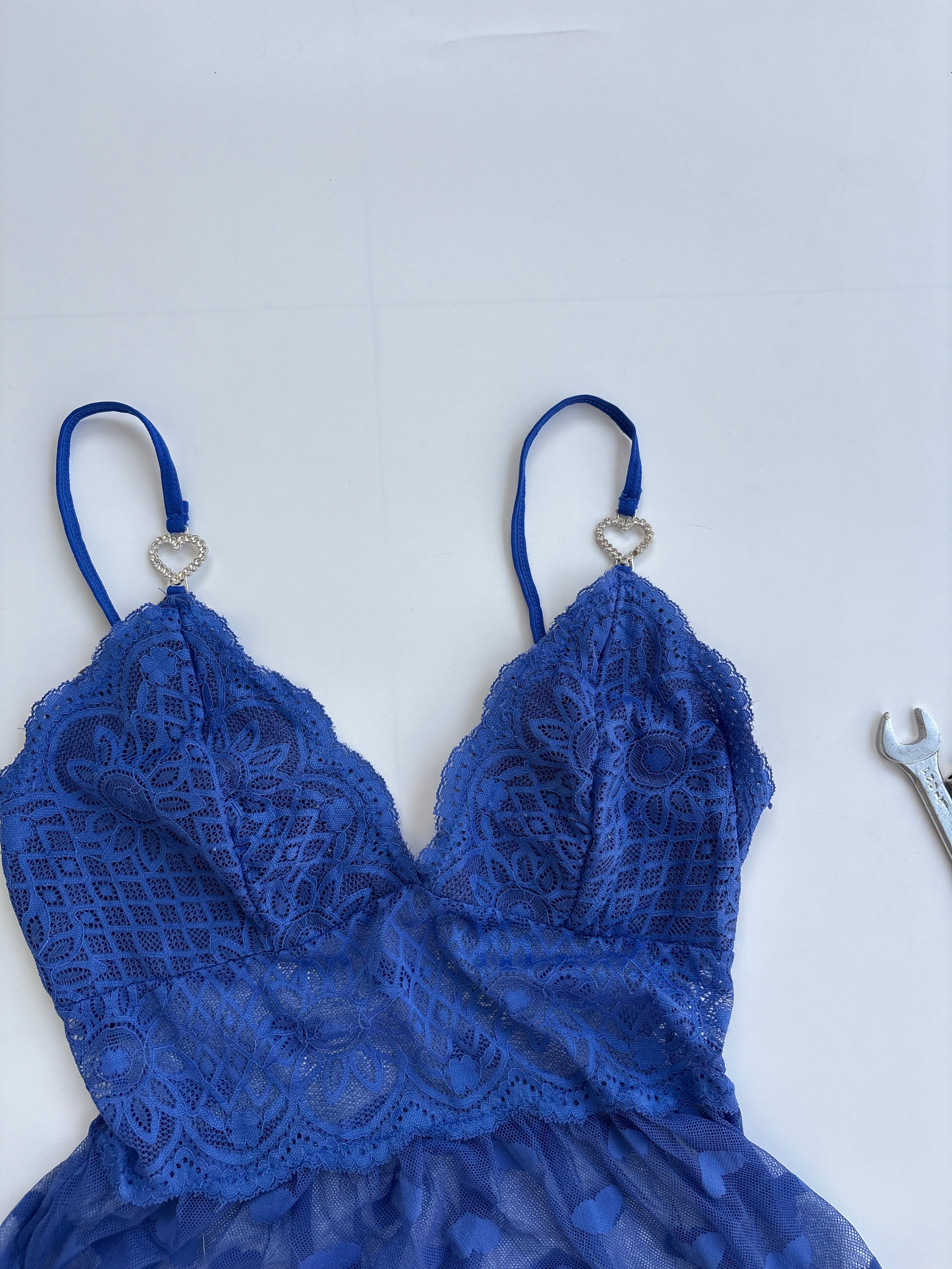 Blue lacey top