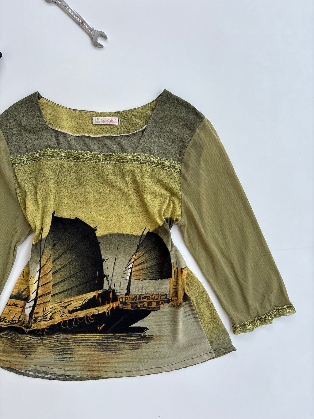 Sage green top