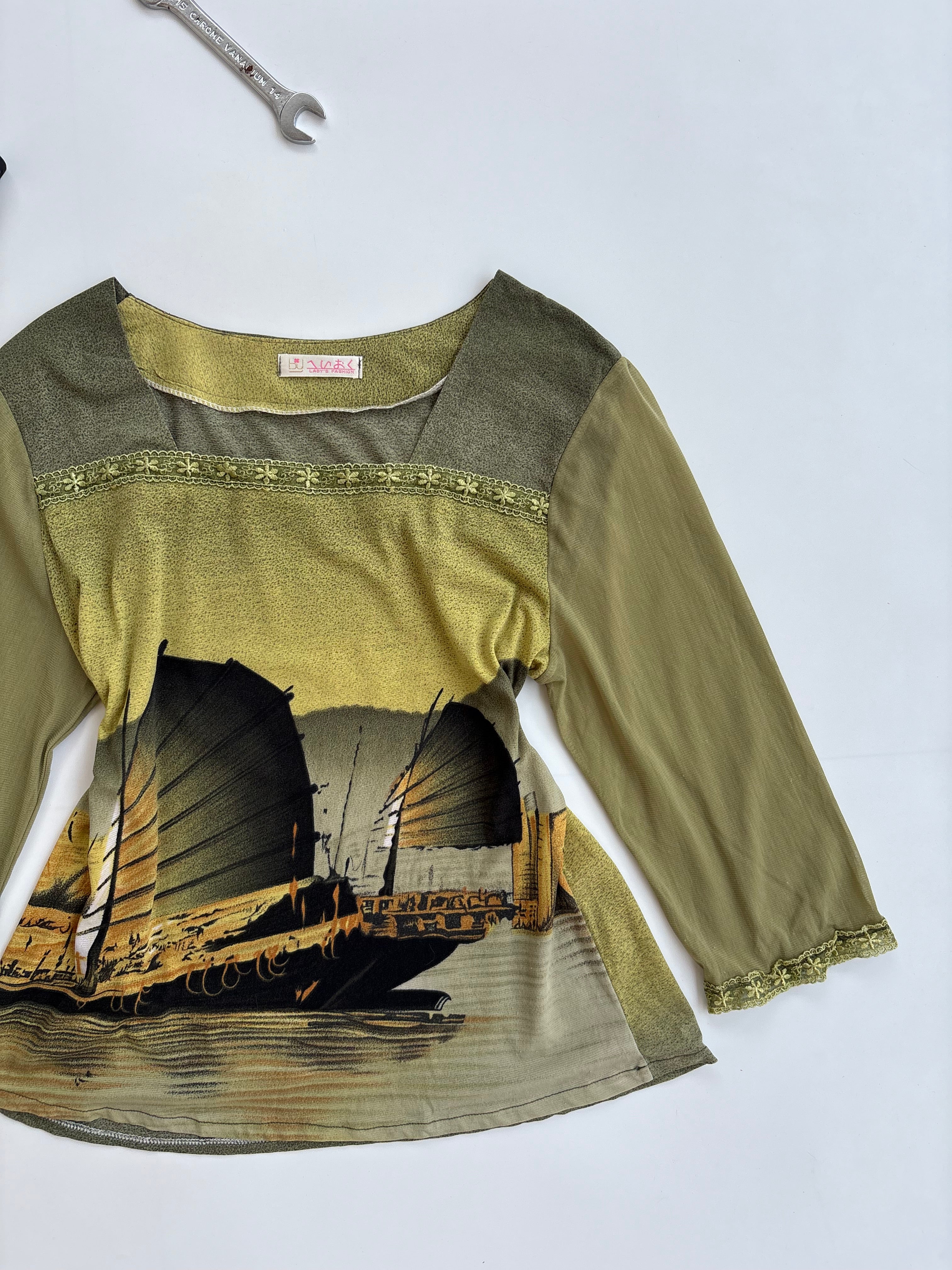 Sage green top