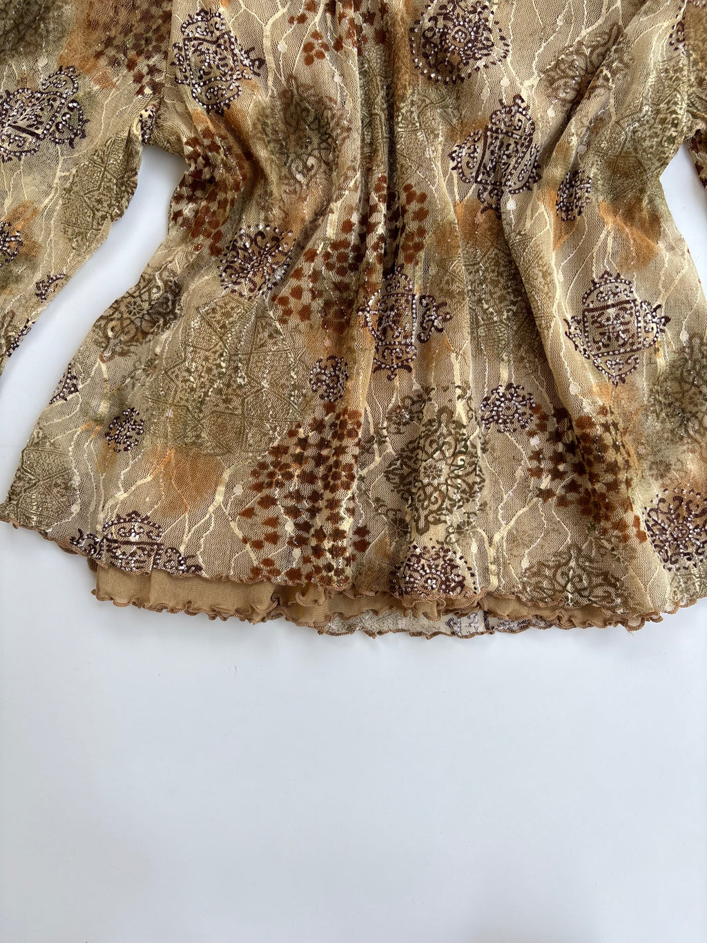 Brown animal print top