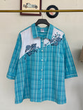 Rosey embroidered blue shirt