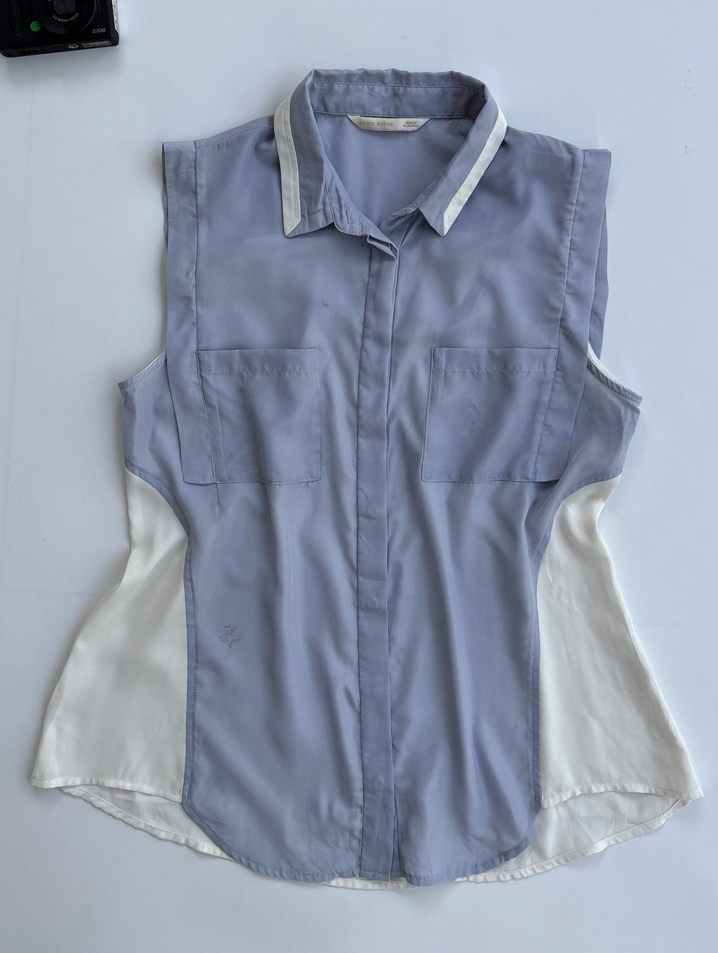 Sleeveless silk top