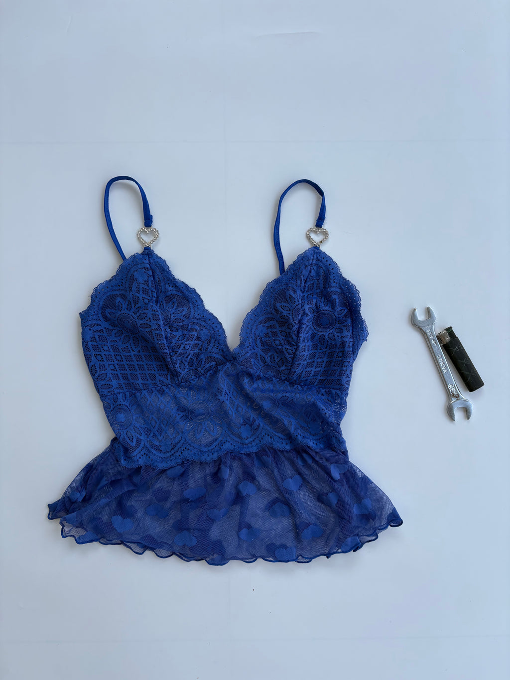 Blue lacey top