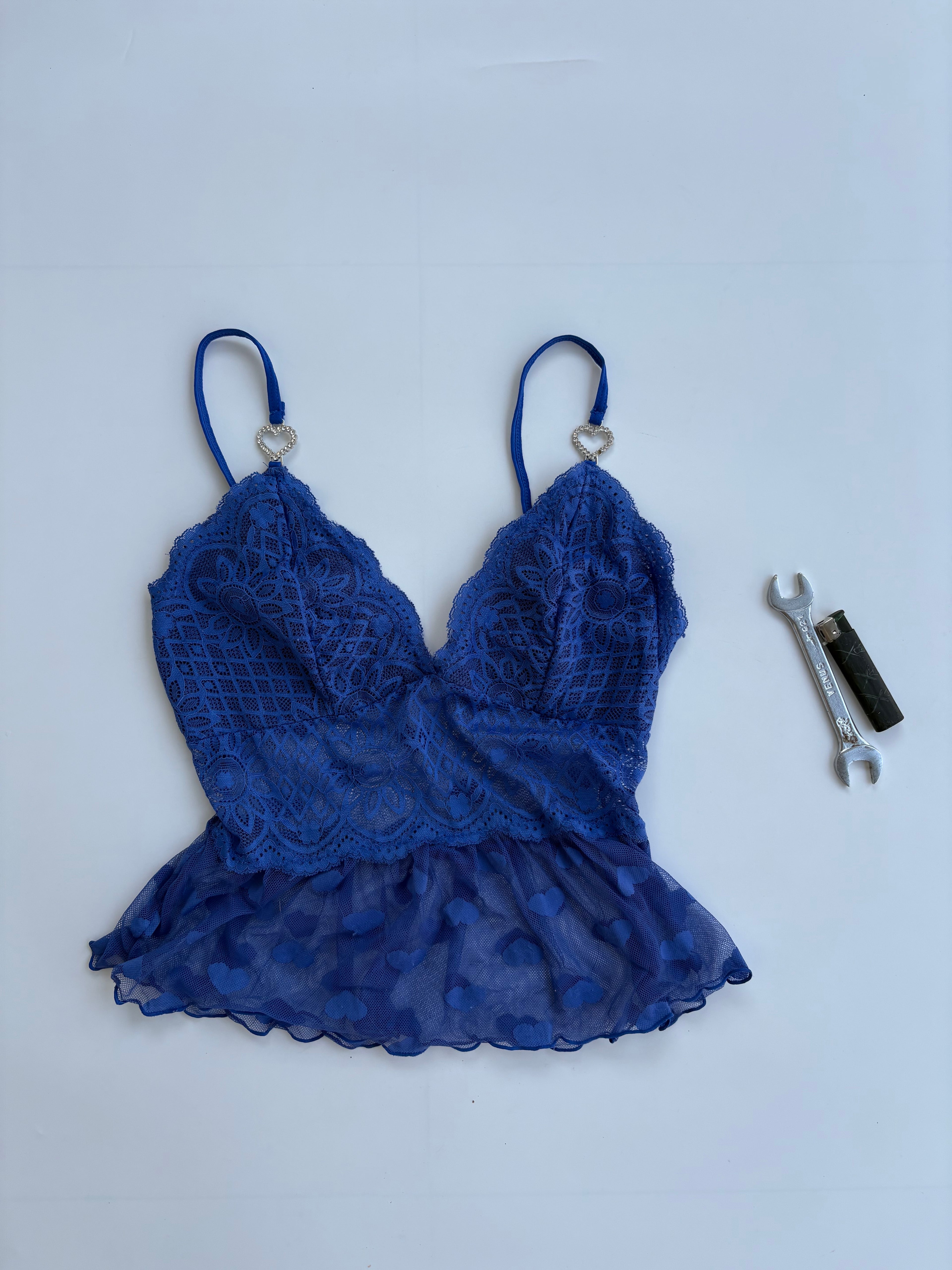 Blue lacey top