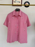 Daisy embroidered ghingham shirt
