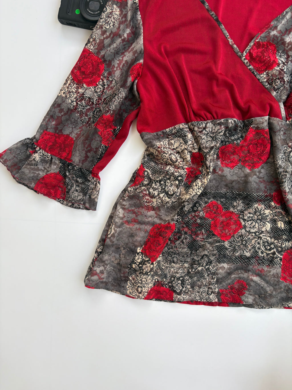 Floral red top