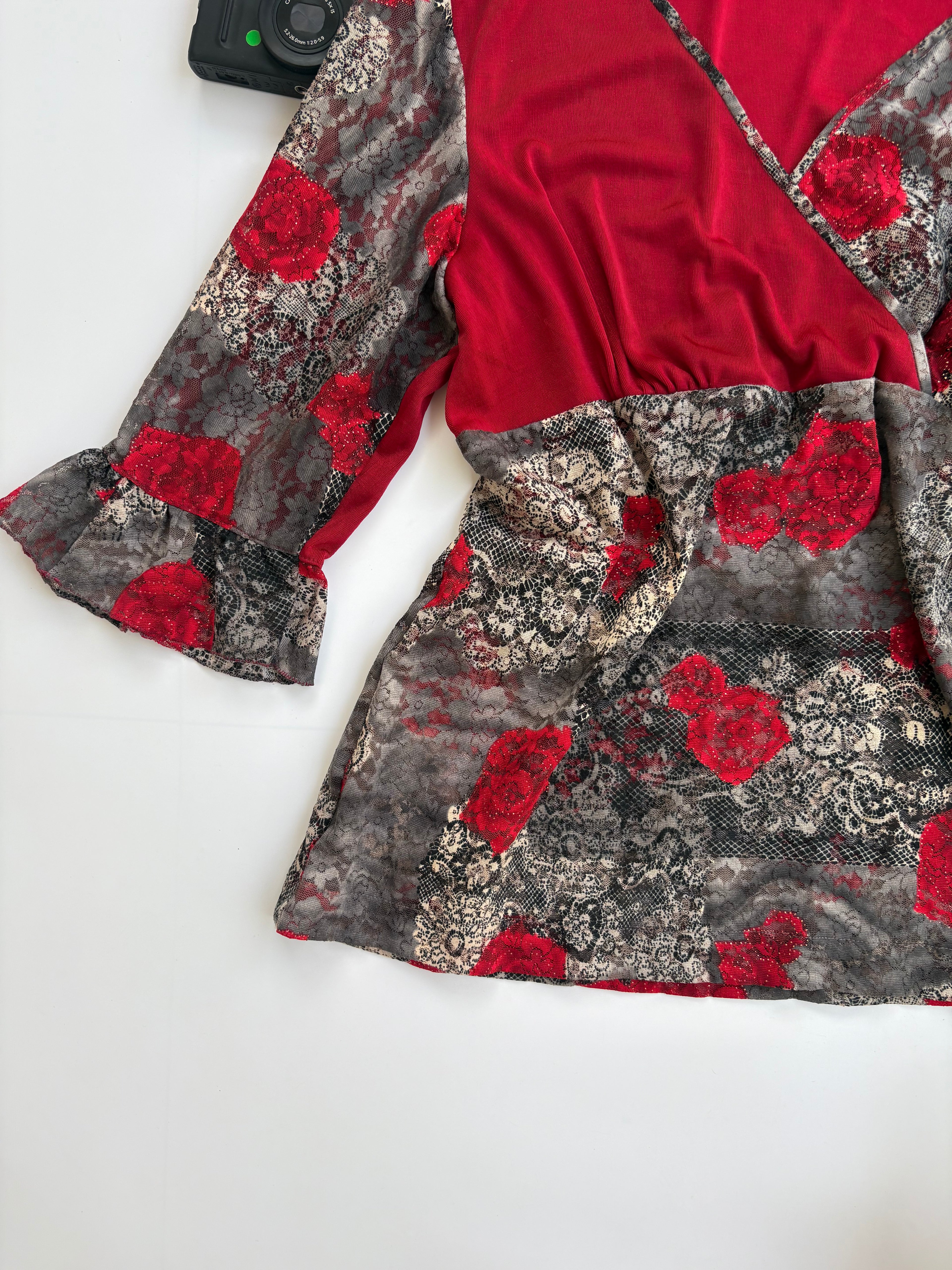 Floral red top