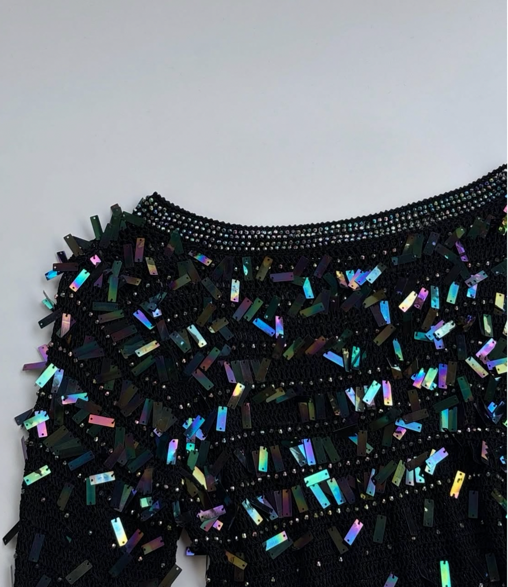 Knitted sequin top