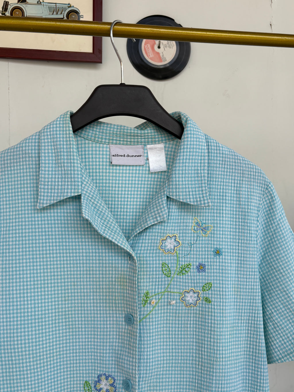 Embroidered mint shirt