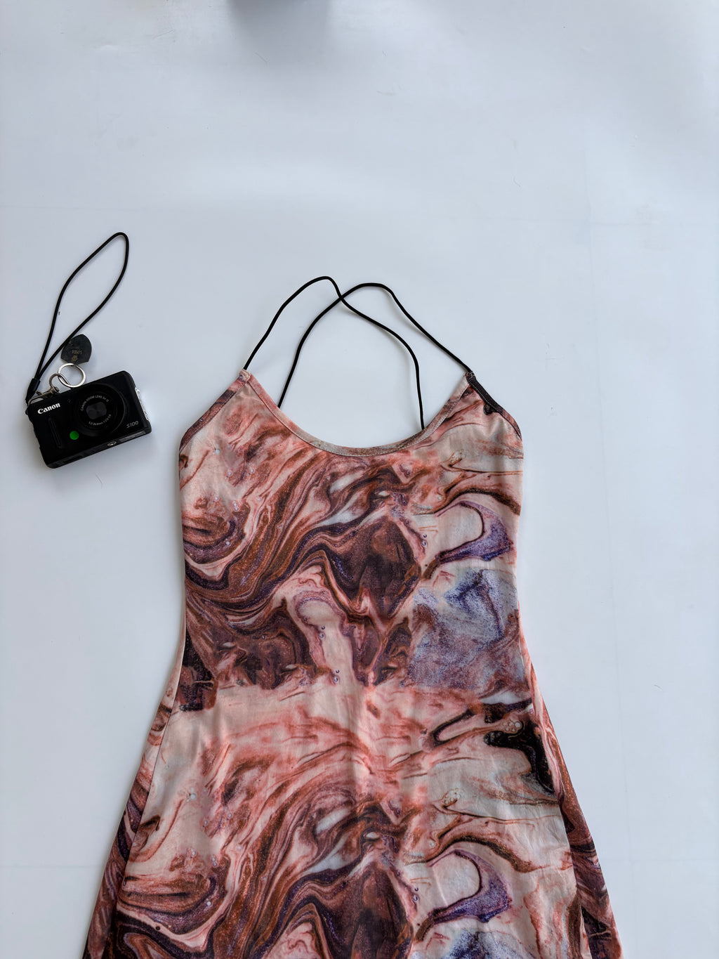 Printed mess fabric Bodysuit