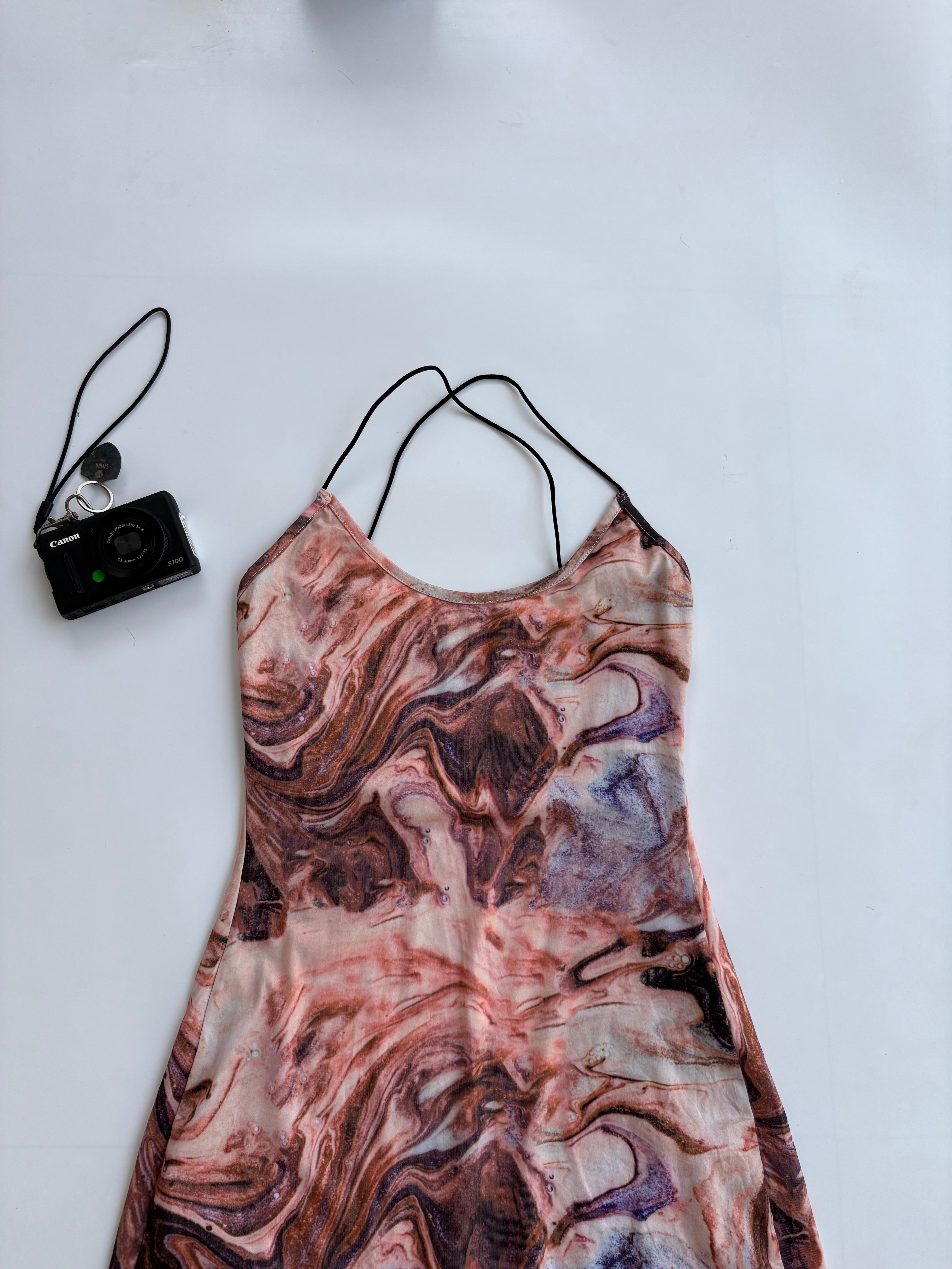 Printed mess fabric Bodysuit