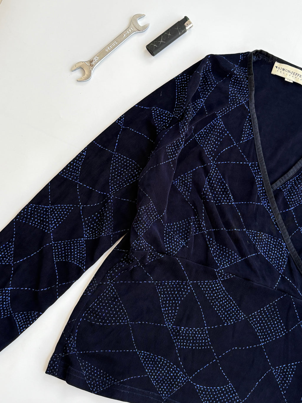 Blue blingy top