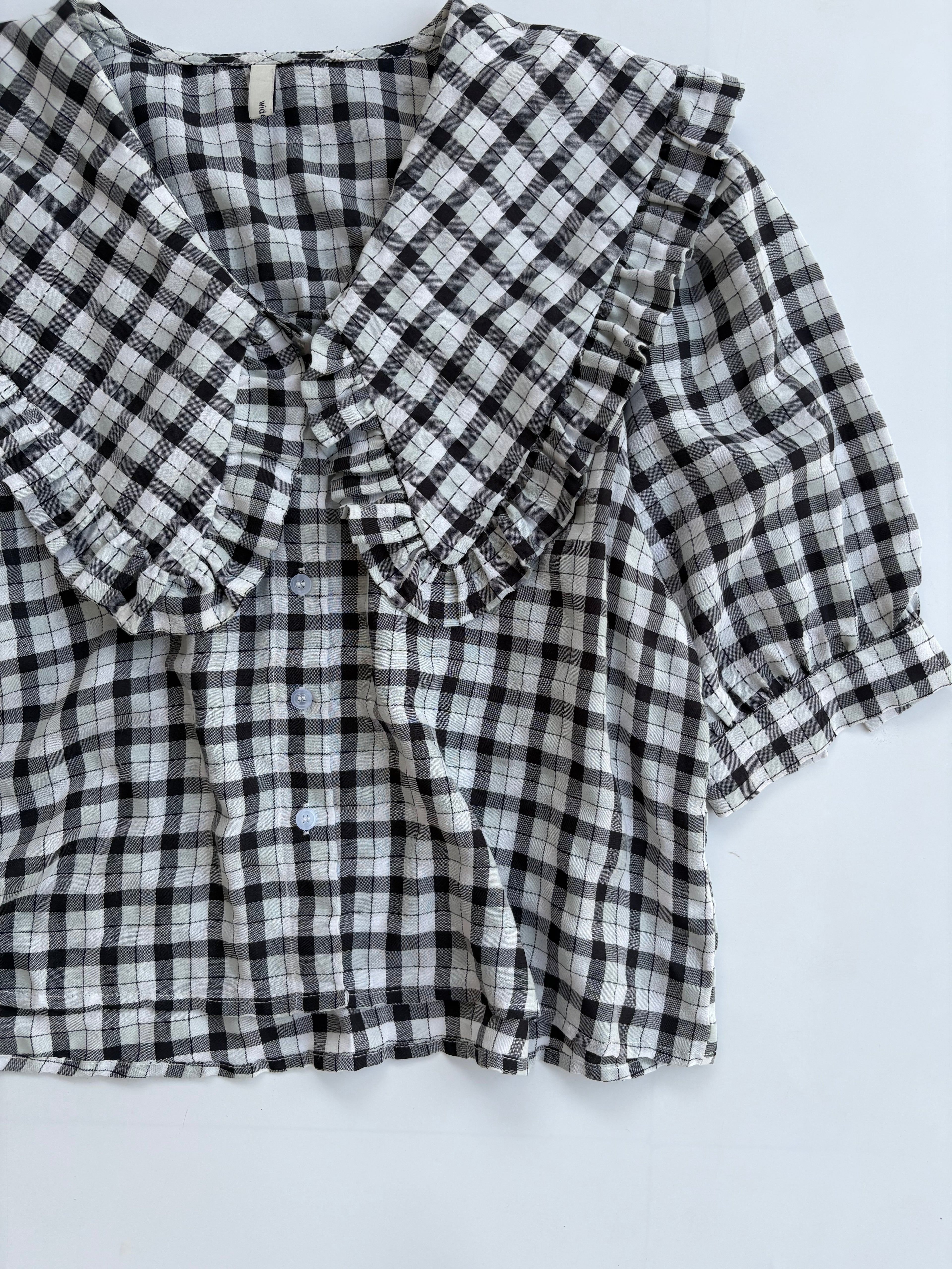 Checkered cotton top