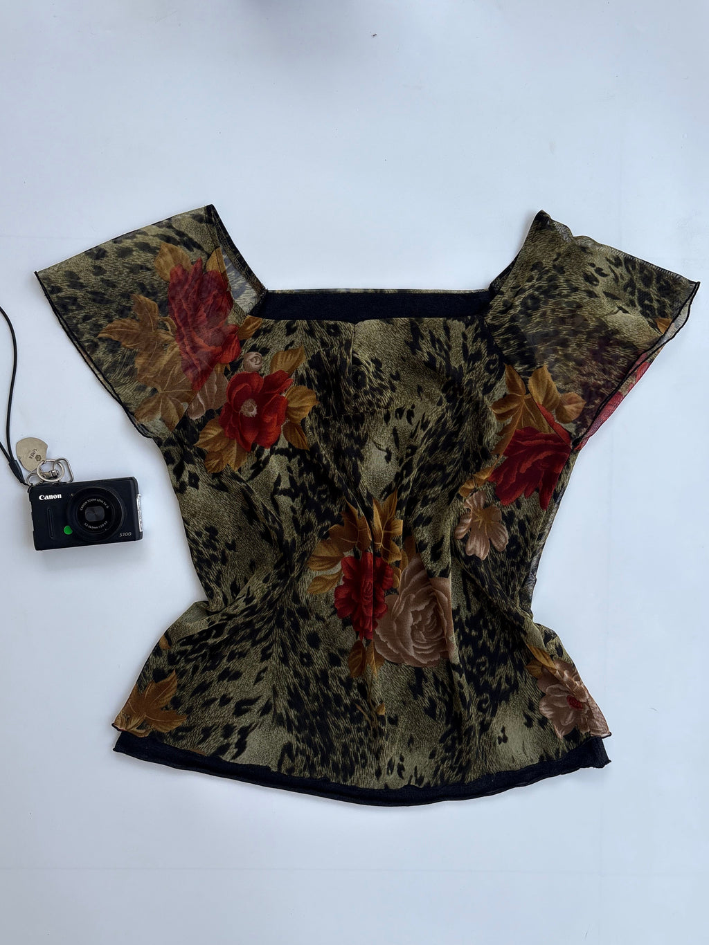 Animal print y2k top