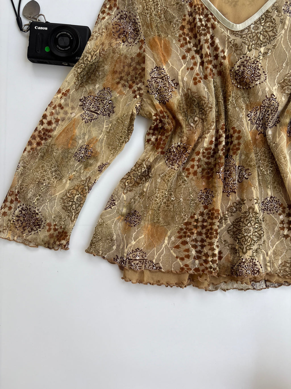 Brown animal print top