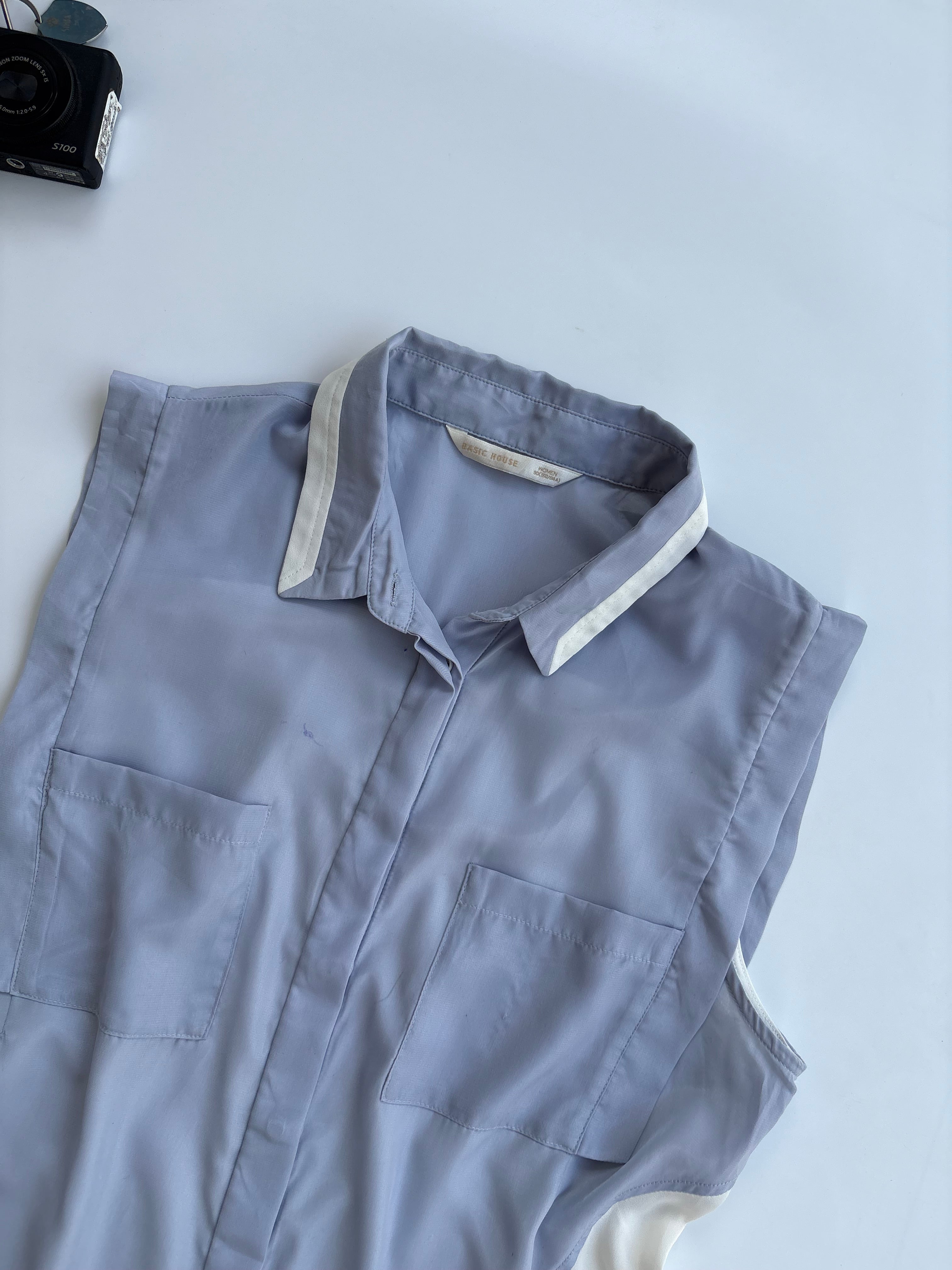 Sleeveless silk top