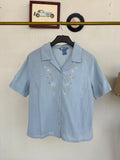 Textured floral emb. shirt