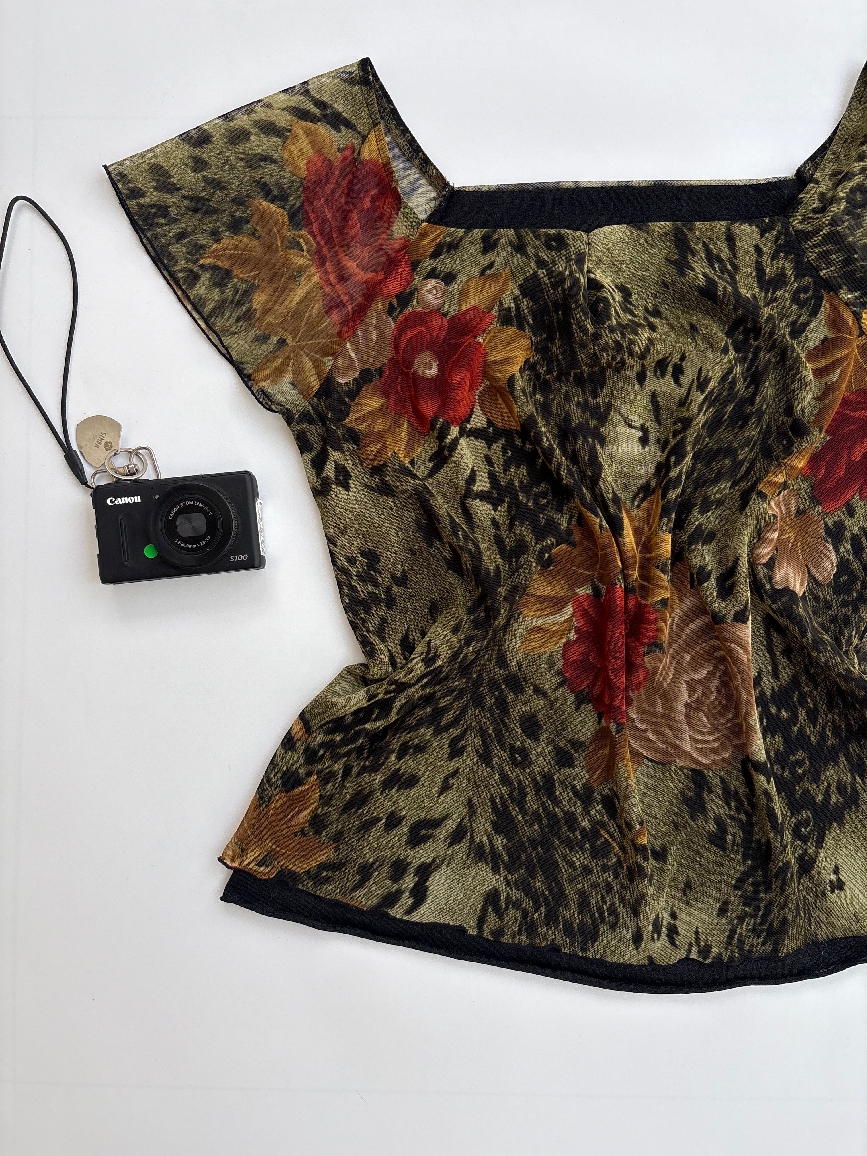 Animal print y2k top