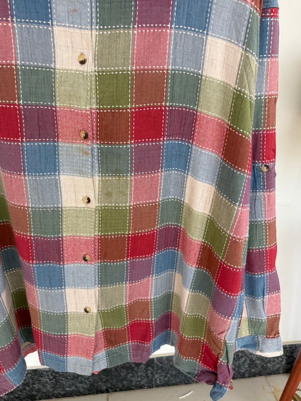 Checkered cotton shirt