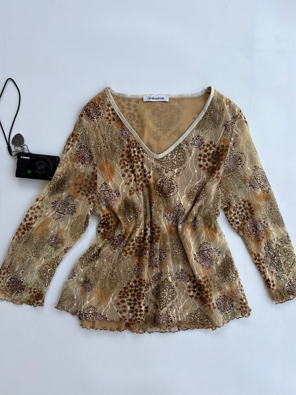 Brown animal print top