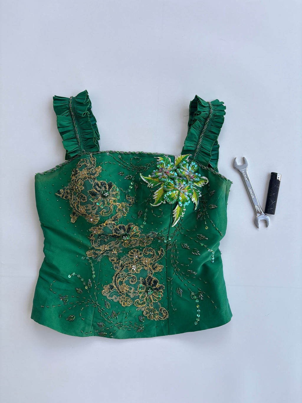 Whimsy beaded emb top