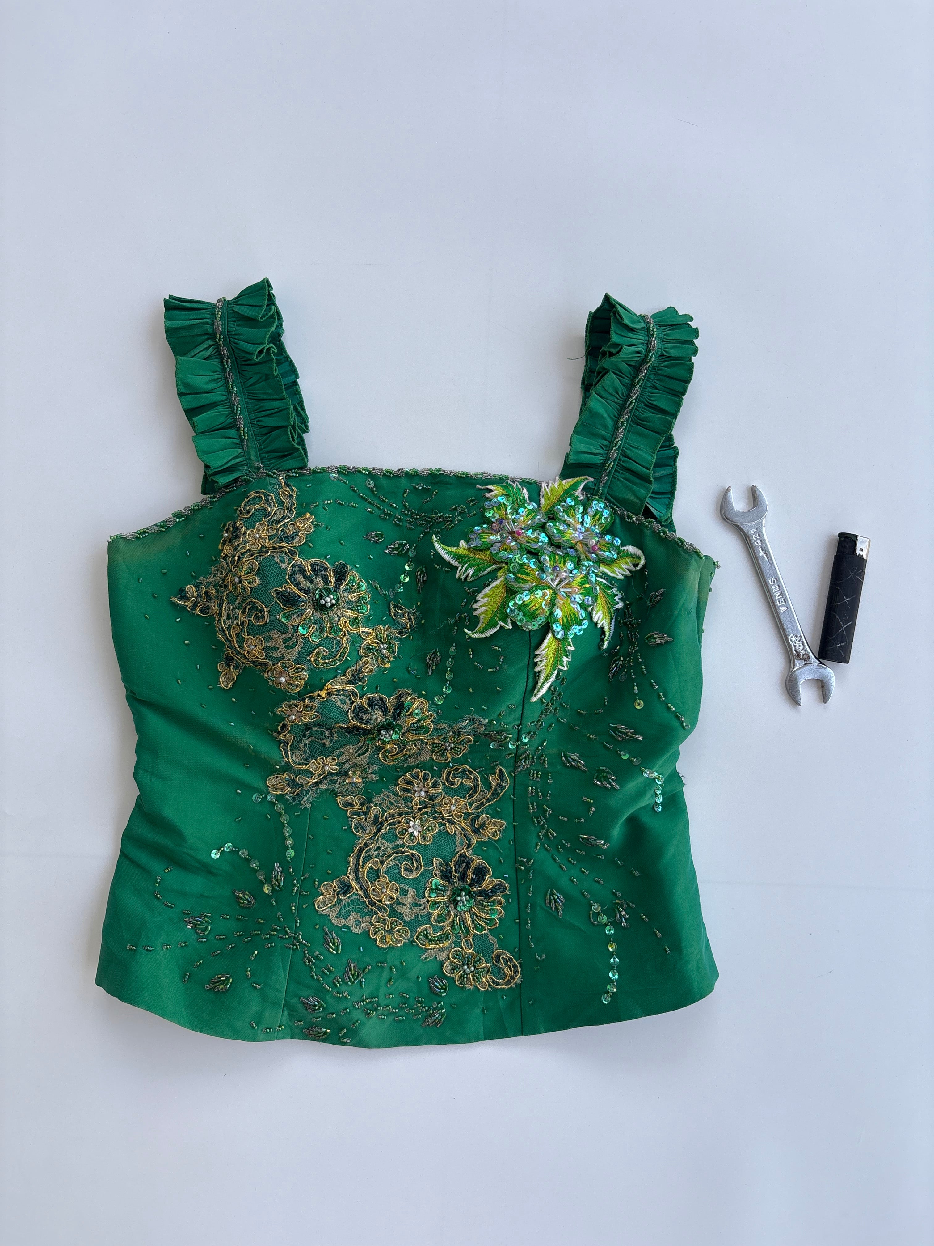 Whimsy beaded emb top