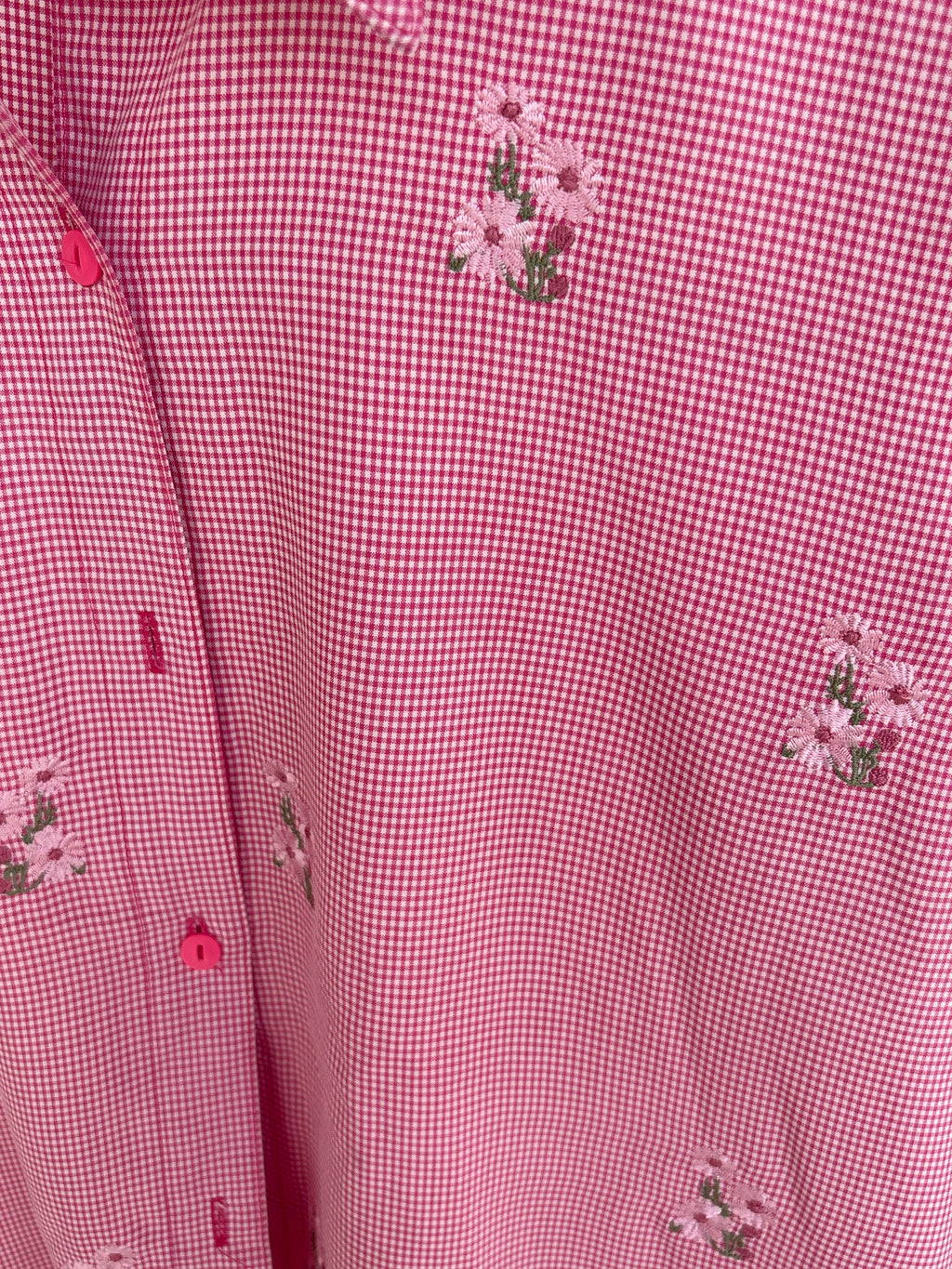 Daisy embroidered ghingham shirt