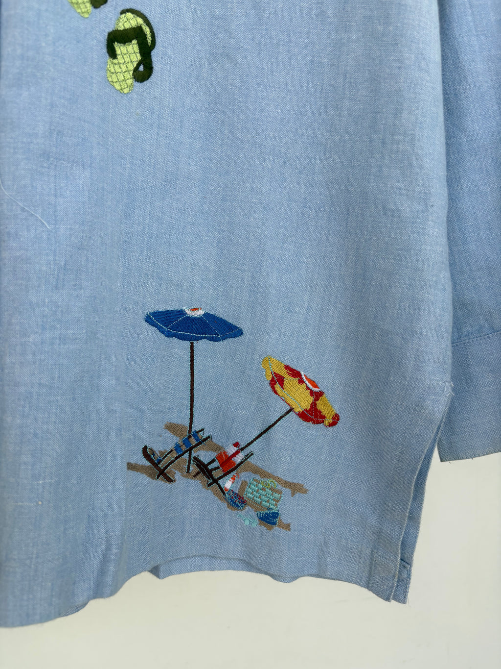 Cotton beachy embroidered shirt