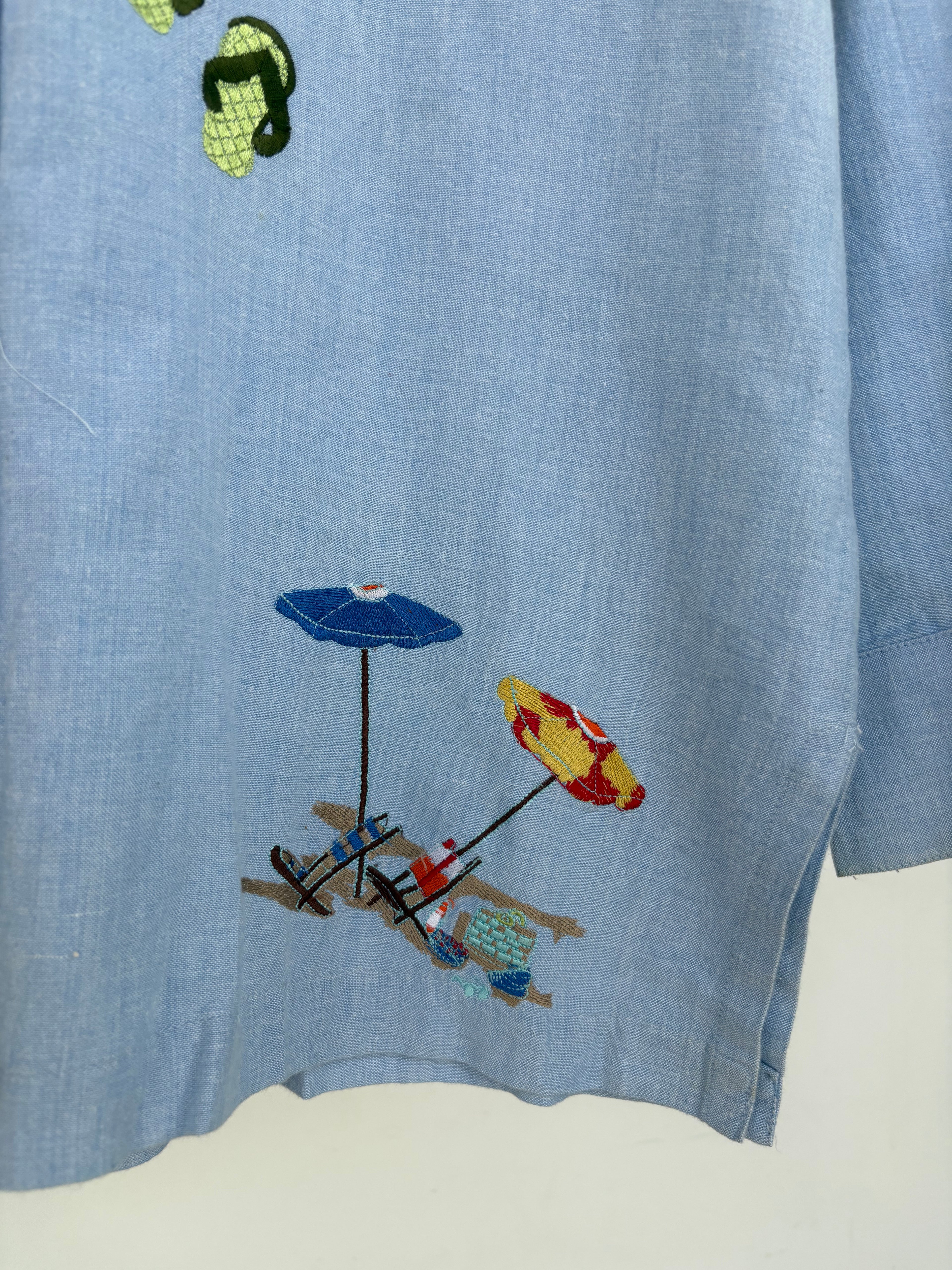 Cotton beachy embroidered shirt