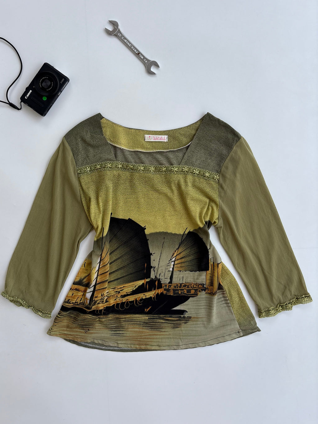 Sage green top