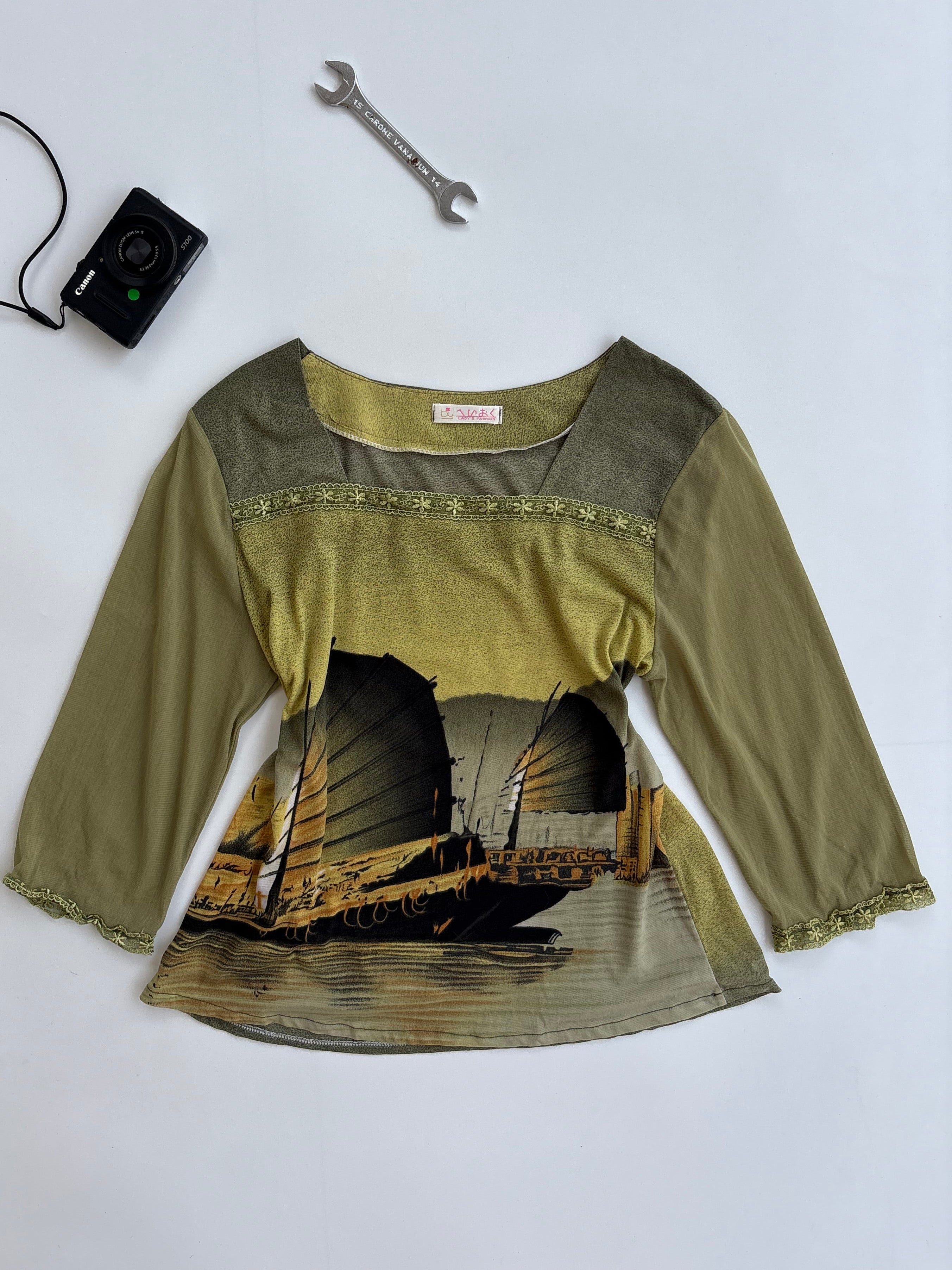 Sage green top