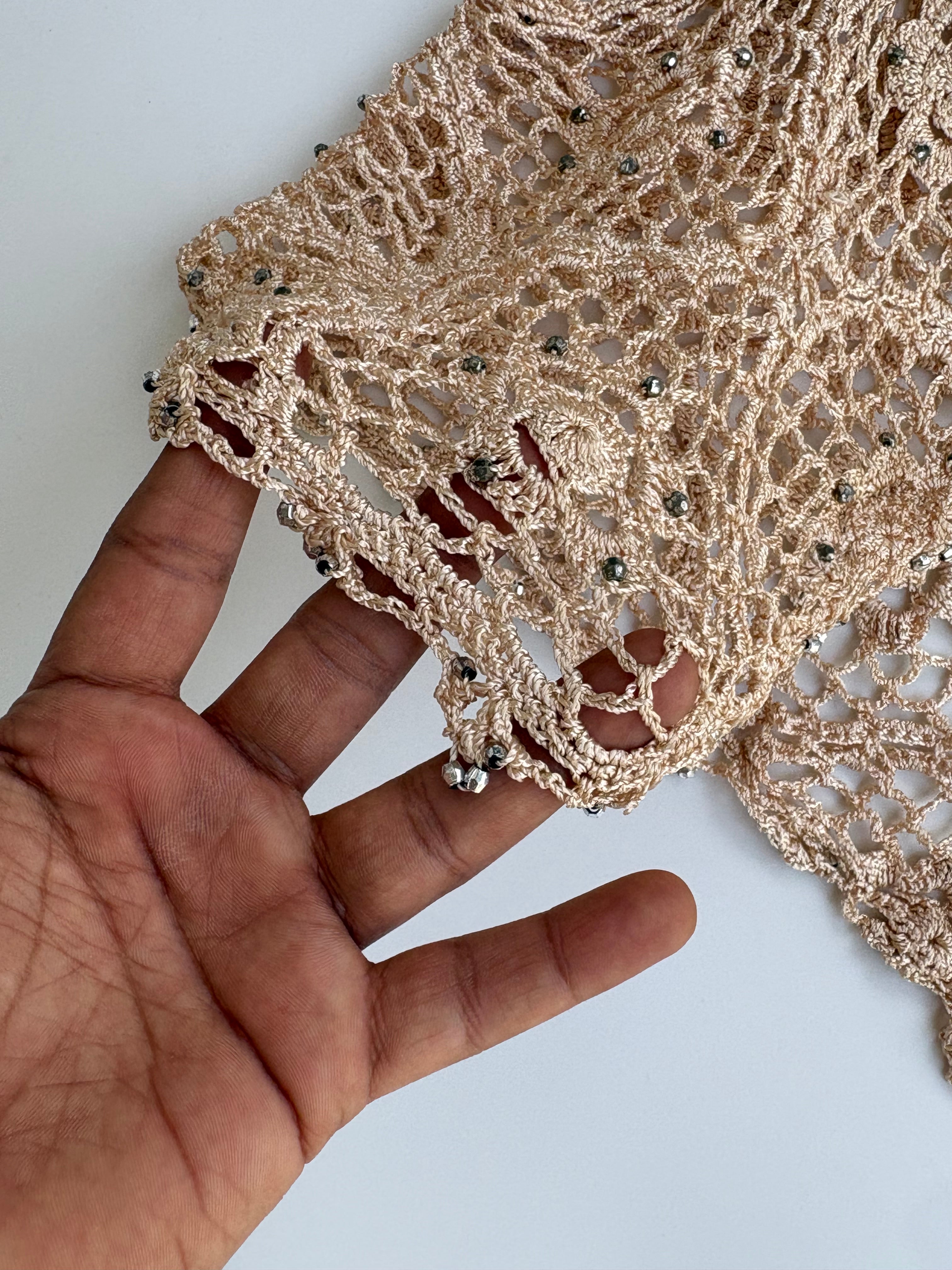 Cream thin knit top