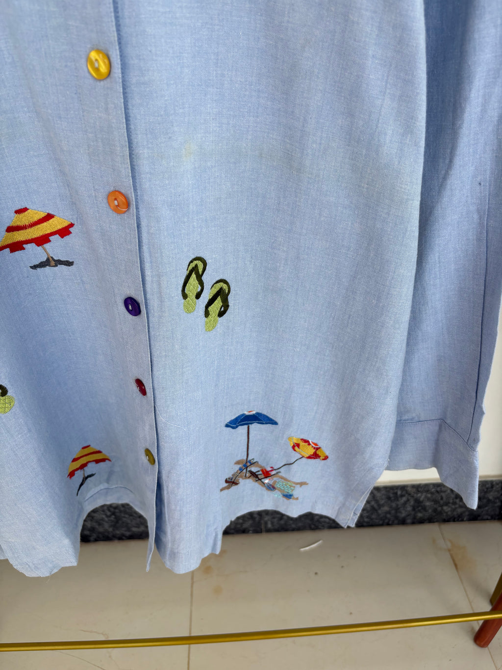 Cotton beachy embroidered shirt