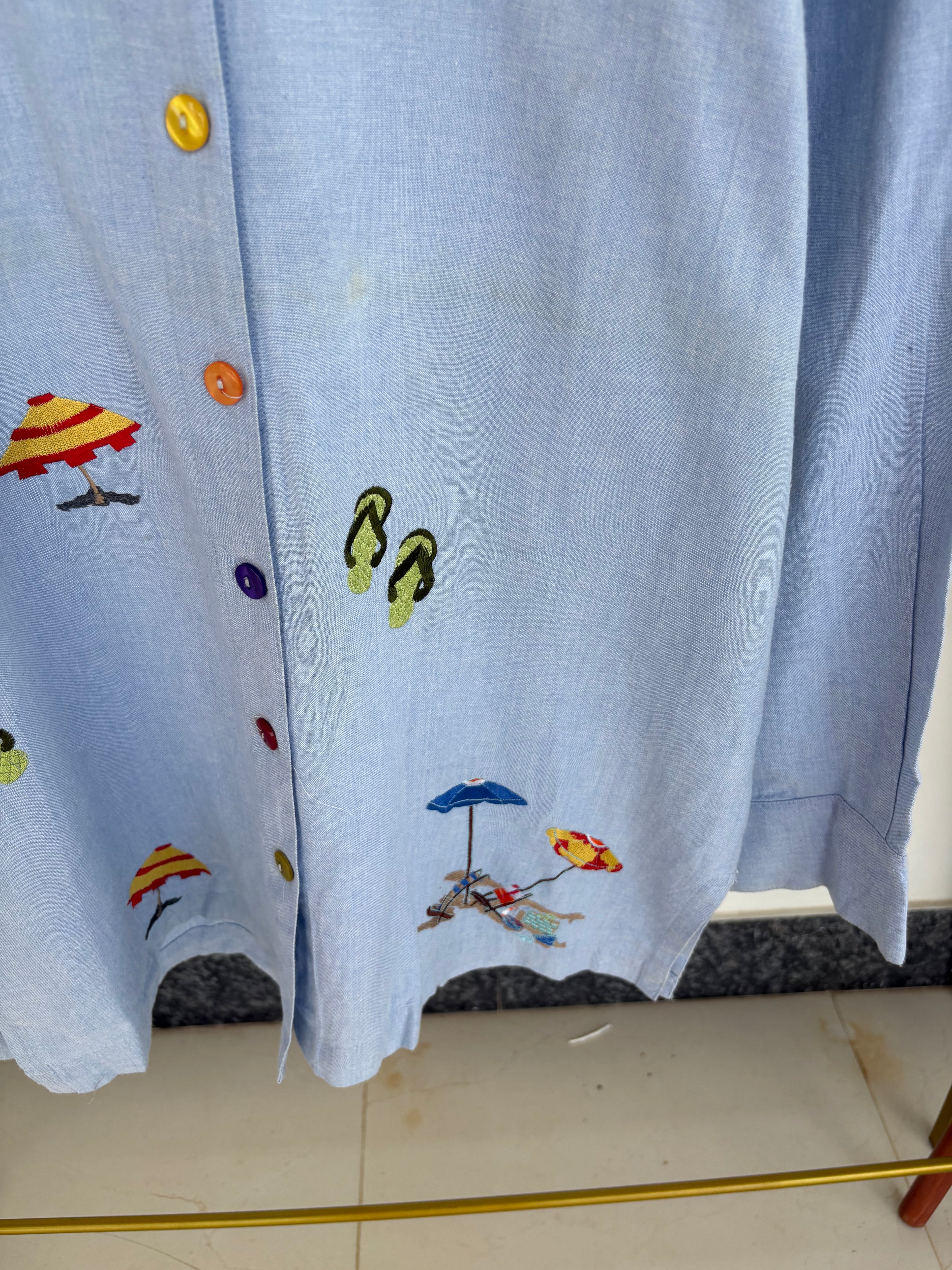 Cotton beachy embroidered shirt