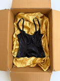 Boned glittery raven top