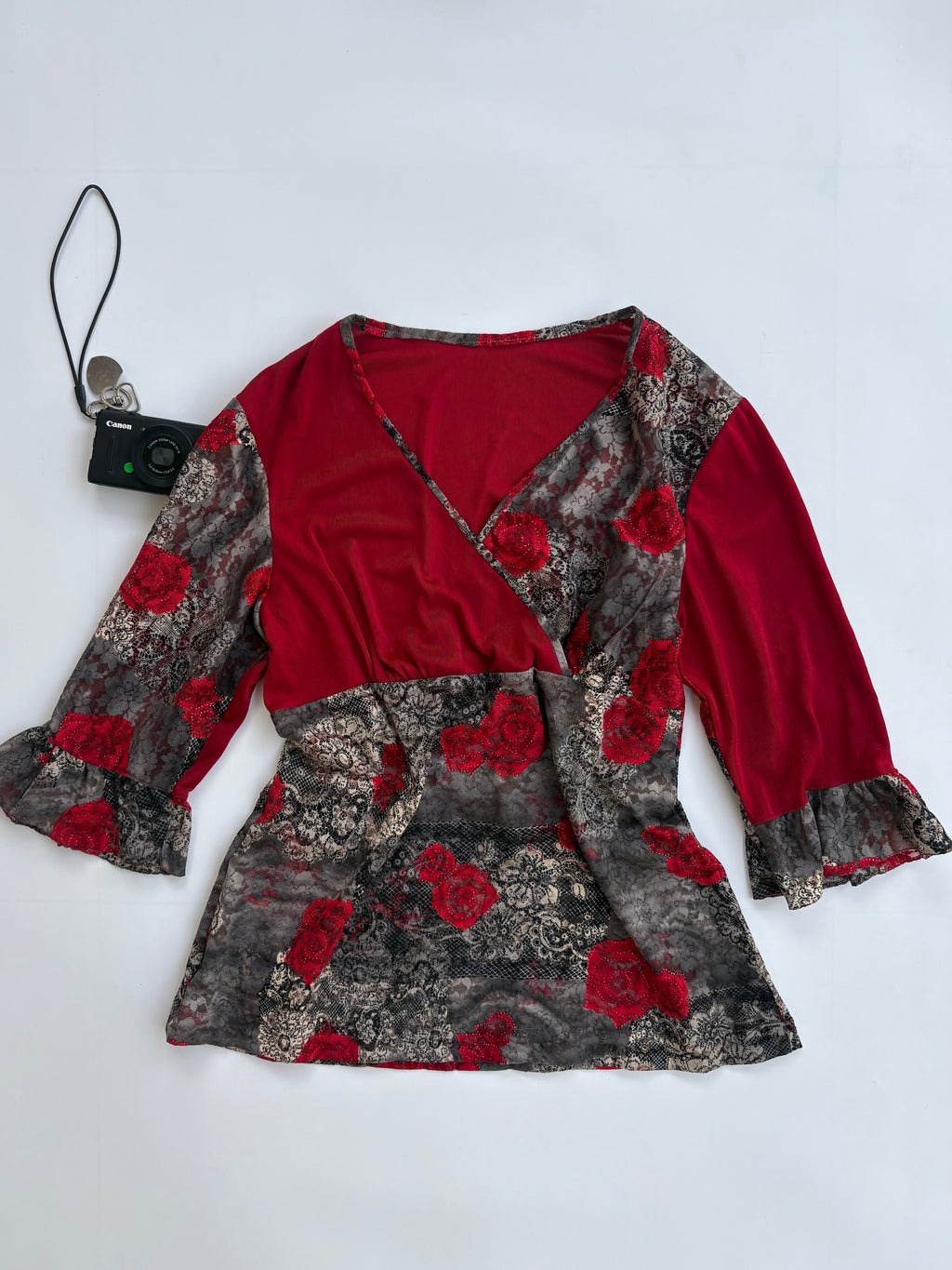 Floral red top