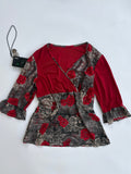 Floral red top