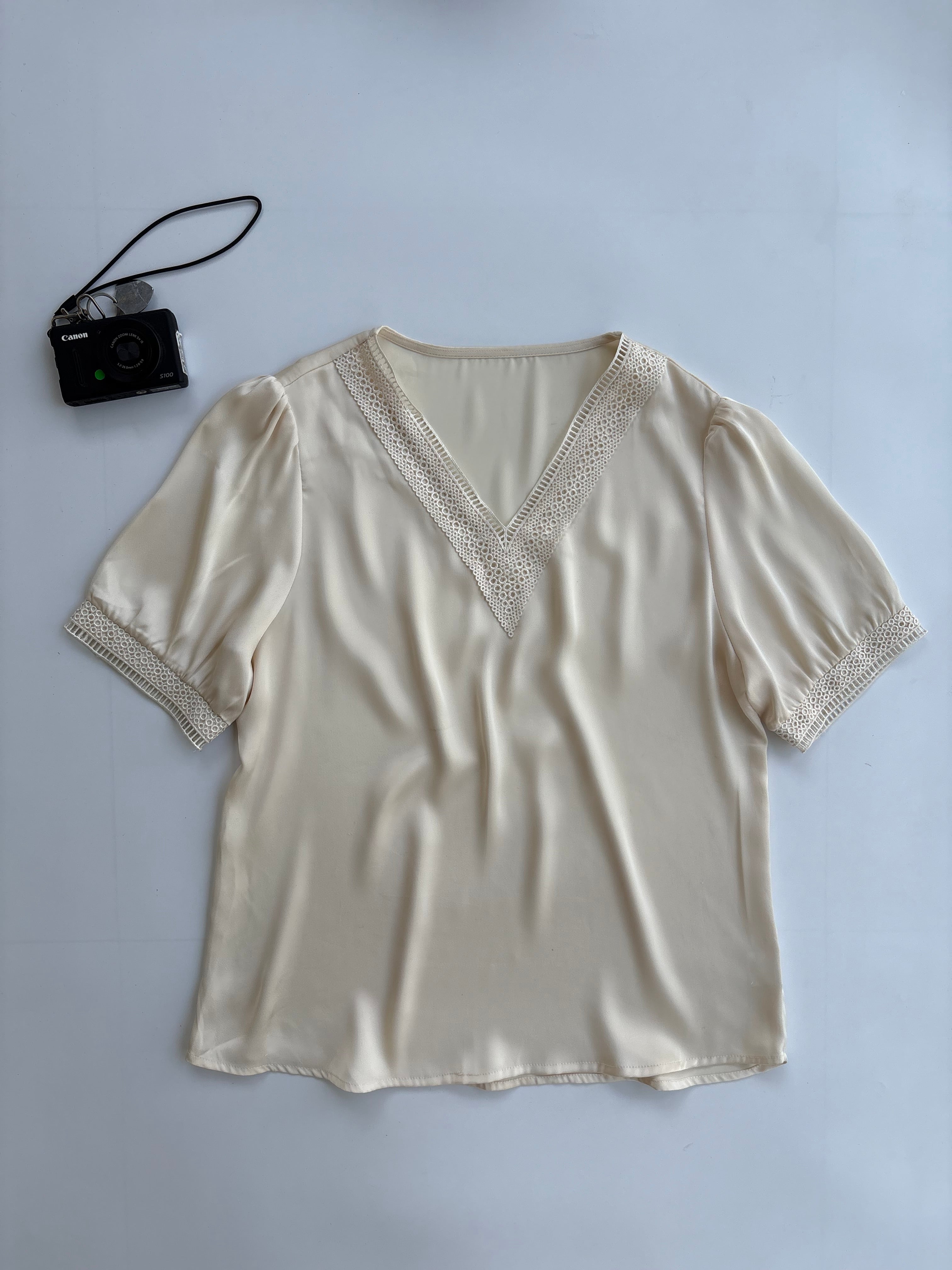 Silk white top