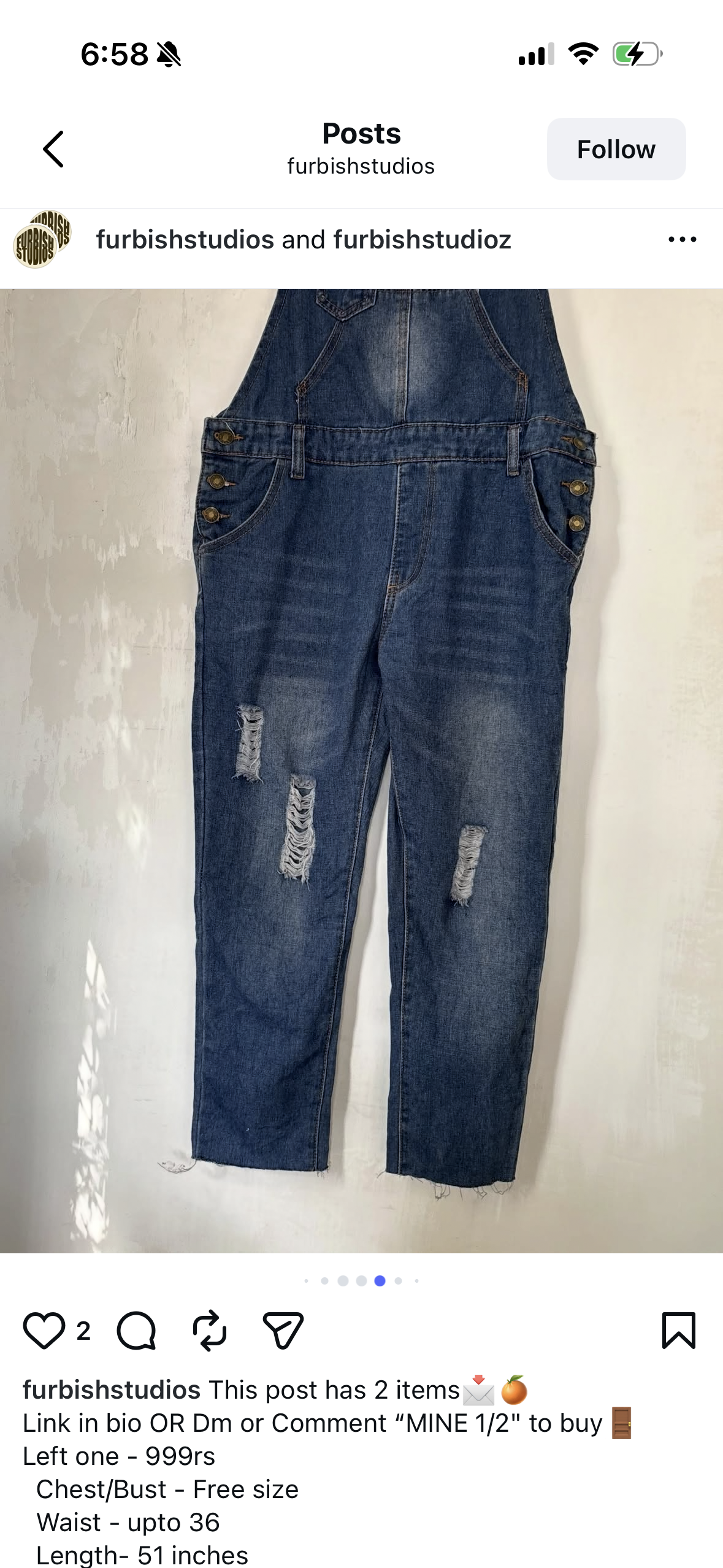 Vintage dungree
