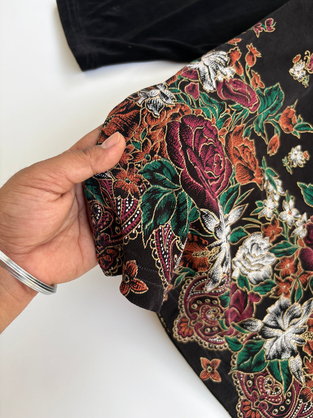 Floral black top