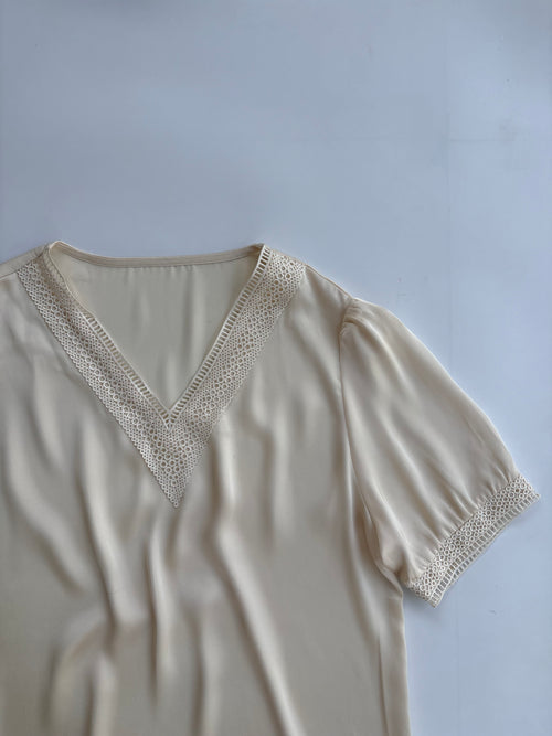 Silk white top